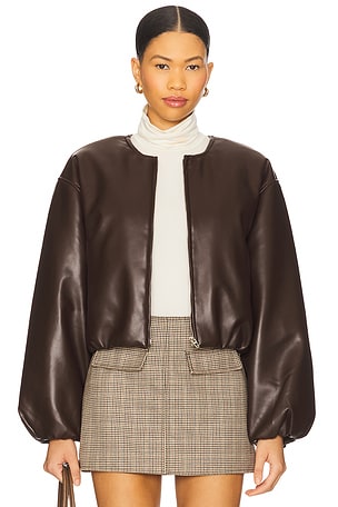 Cropped Leather Bomber BLANKNYC