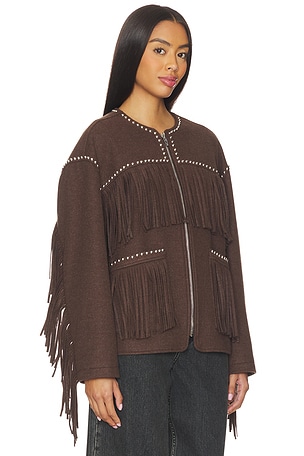 BLANKNYC BLOUSON À FRANGES en Marron
