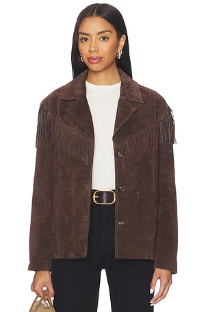 Faux Suede Fringe Jacket BLANKNYC