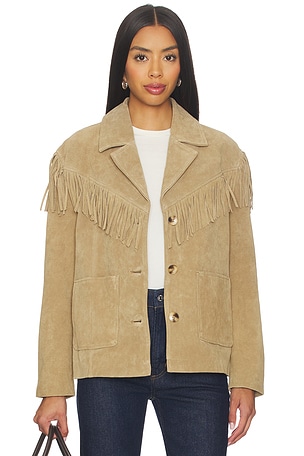 Faux Suede Fringe Jacket BLANKNYC