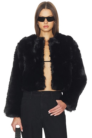 Crop Faux Fur Coat BLANKNYC