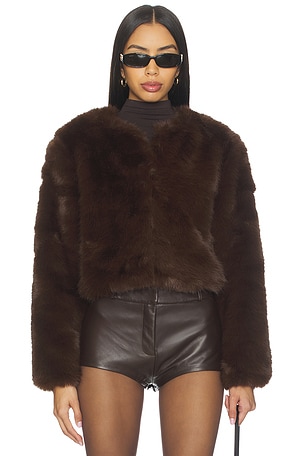Crop Faux Fur Coat BLANKNYC