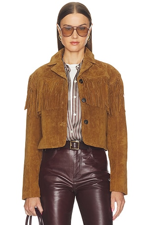 Faux Suede Fringe Jacket BLANKNYC