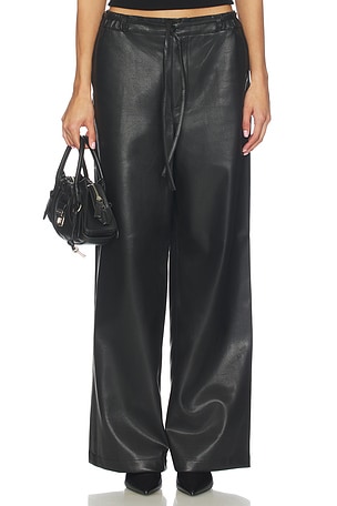 Faux Leather Wide Leg Pant BLANKNYC