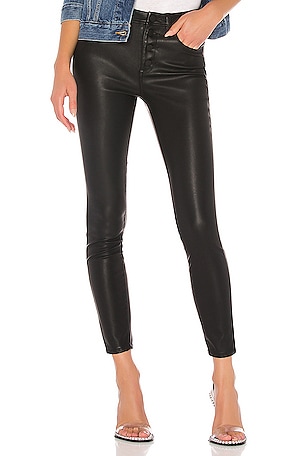 Citizens of Humanity l Rocket High Rise Skinny Leatherette Black Coated  Jeans