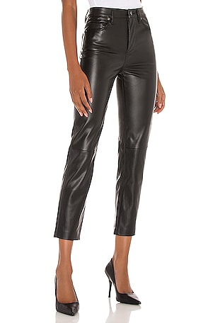 BLANKNYC Faux Leather Straight Leg Pant in Black