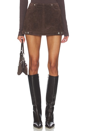 Faux Suede Mini Skirt BLANKNYC
