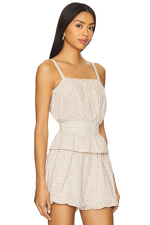 BLANKNYC Gingham Top in Beige