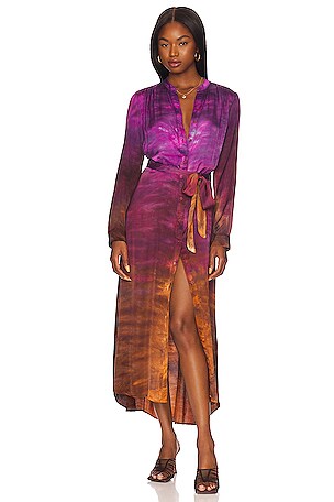 knee length dresses for ladies BRANDY V NECK SHORT FLUTTER SLEEVE DIPPED HEM MIDI DRESS