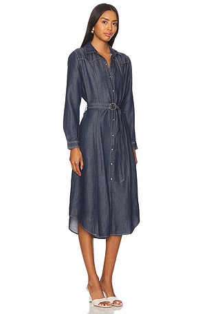 Bella Dahl Western Yoke Midi Dress in Blue