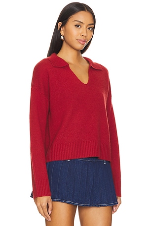 Bella Dahl Pullover Sweater With Collar in Red