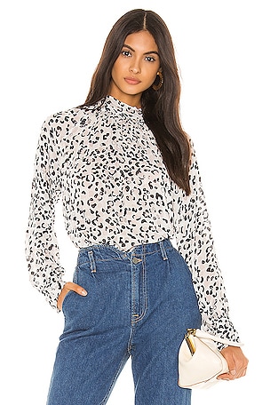 Tie Back Mock Neck Blouse Bella Dahl