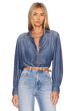 Pin Tucked Button Down Top Bella Dahl