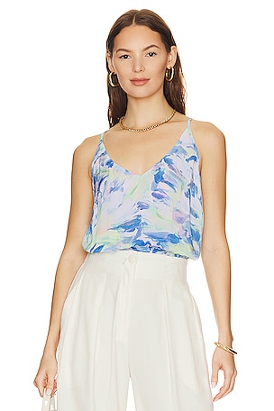 MORE TO COME Marie Embroidered Cami Top in White Floral