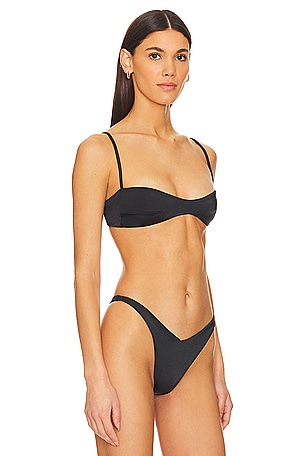 BELLE Clio Bikini Top in Black