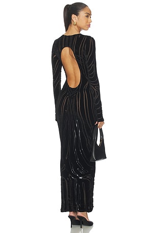 Zebra Bodycon Long Dress BALMAIN