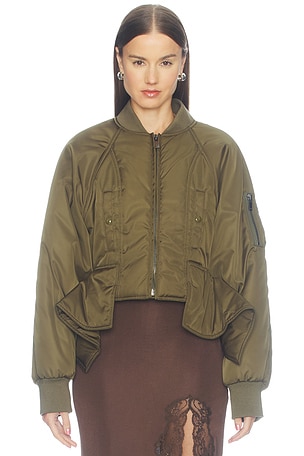 Zipped 3 Pocket Waist Fitted Nylon Bomber BALMAIN