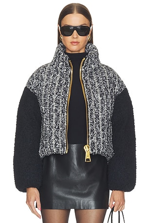 Mix Tweed Cropped Puffer Jacket BALMAIN