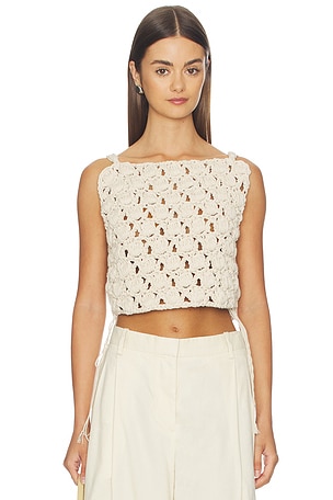 Crochet Cotton Knit Top BALMAIN