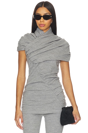 Short Sleeve Draped Top BALMAIN