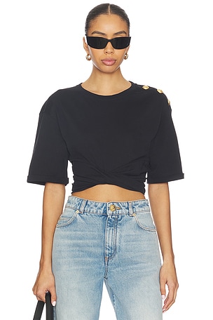 Cropped Knitted T-shirt BALMAIN