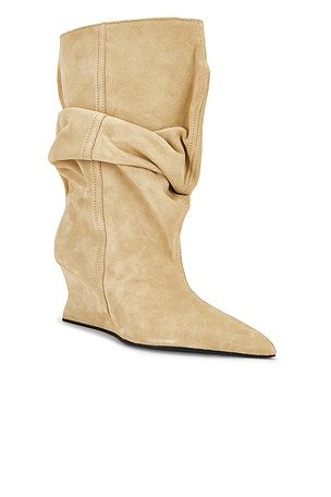 BALMAIN Ankle Wedge Boot in Beige