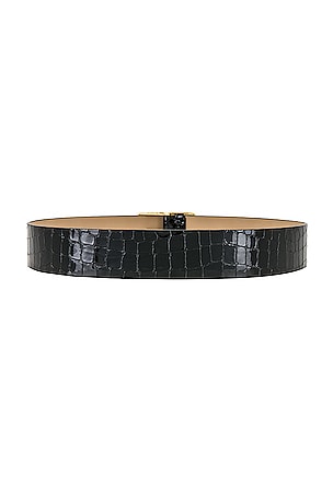 B-Low the Belt Milla Croco Luster Belt in Black