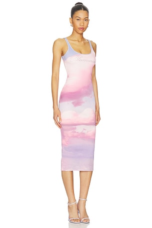 Blumarine Print Jersey Dress in Lavender