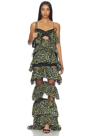 Print Dress in Green Blumarine