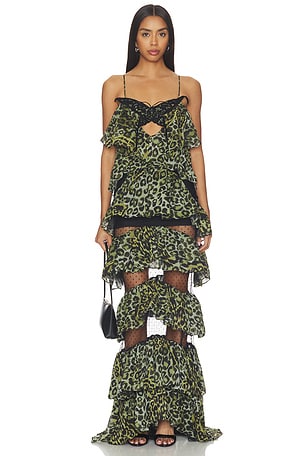 Blumarine Print Dress in Green in Green