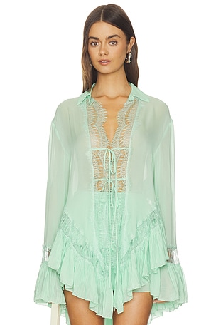 Georgette Top With Lace Blumarine