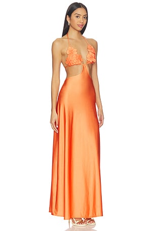 BOAMAR Ochre Long Dress in Orange