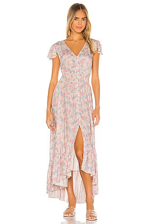 Bobi BLACK Festival Floral Midi Dress in Multi | REVOLVE