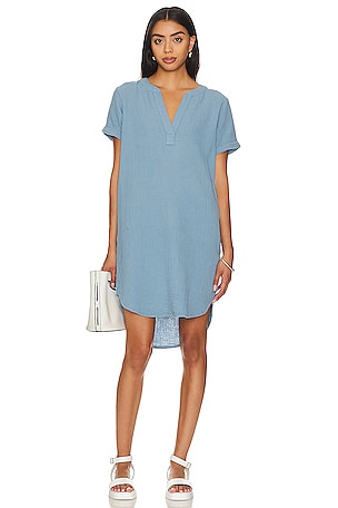 Blue Sequin Knit Mini Dress