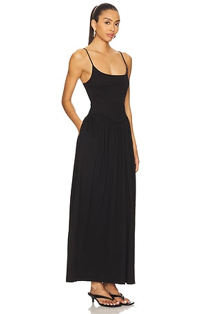 Bobi Drop Waist Dress in Black