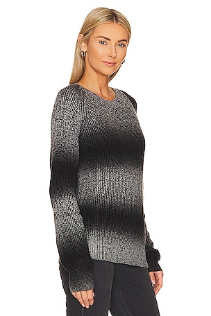 Bobi Ombre Raglan Sweater in Black