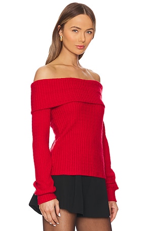 Bobi Off Shoulder Top in Red