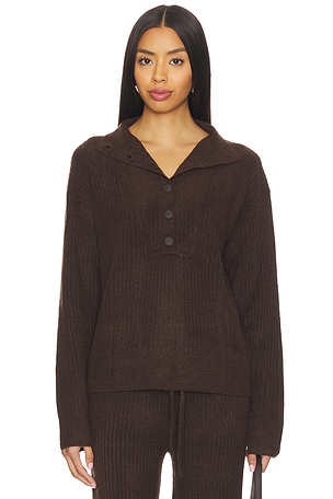 Button Funnel Neck Sweater Bobi