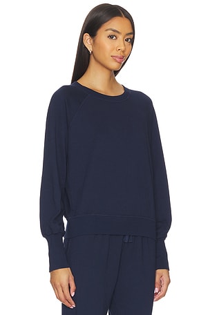 Bobi Long Sleeve Raglan Sweatshirt in Navy