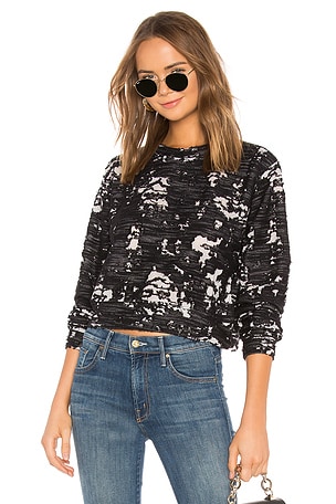 Revolve Bobi orders Destroyed Knit Cropped Pullover Sweatshirt Sweater in Black Small