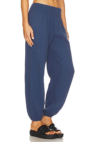 Bobi Cinched Pants in Navy