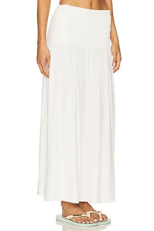 Bobi Smocked Skirt in White. Size XL. Also