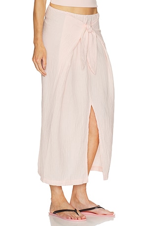 Bobi Faux Sarong Skirt in Pink. Size S. Also
