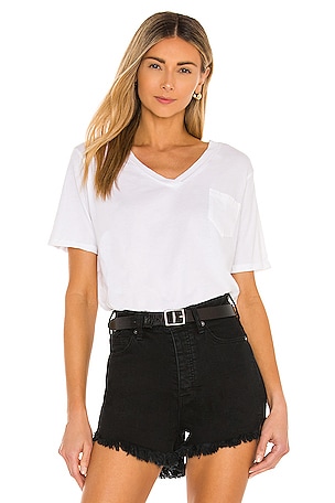 Black Pocket Front Loose Short Sleeve Crop T-shirt