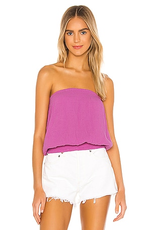 beach chiffon dress BOBI: BEACH GAUZE TUBE TOP main image 0