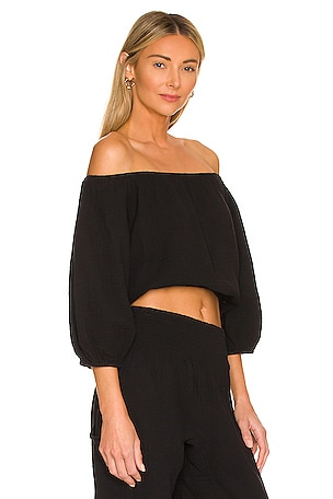 Bobi Off the Shoulder Top in Black