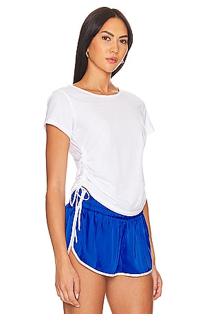 Bobi Ruched Tee in White