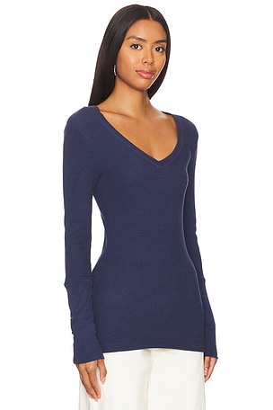 Bobi V Neck Long Sleeve in Navy