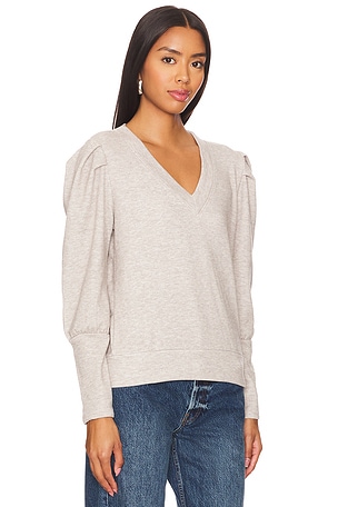 Bobi Puff Sleeve Sweater in Tan