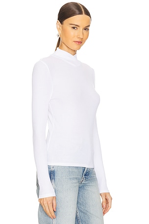 Bobi Turtleneck Top in White